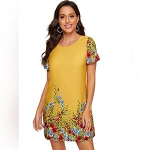 SHEIN Floral Yellow Dress